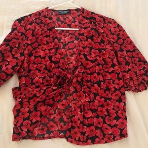 Zara Floral Wrap Top
